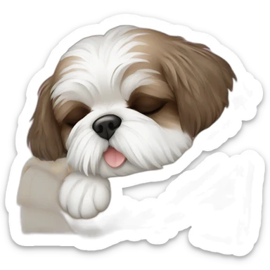 Shih tzu dog sleeping with blanket sticker
