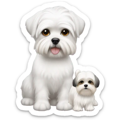 Short haired lesbian with white shih tzu sticker