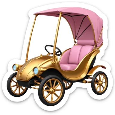 C-3PO in 1865 rose-gold painted buggy powered by electric motors and batteries  sticker