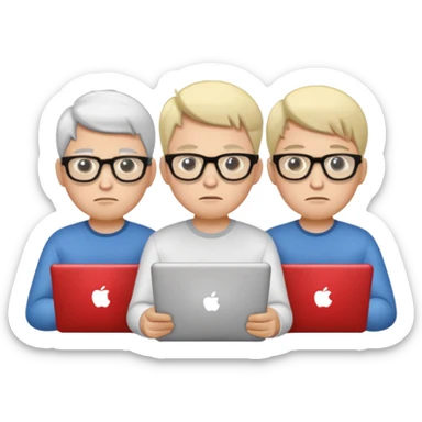 Group of 4 vibe coders, all male and white skinned  sticker