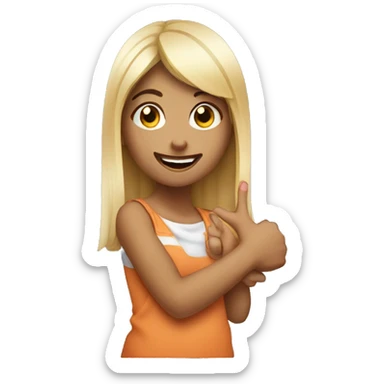 cute girl making thump sticker