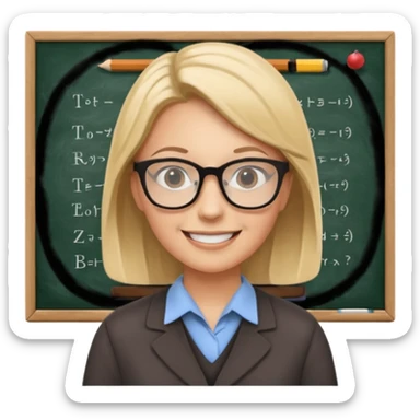 a teacher at a blackboard with students sticker