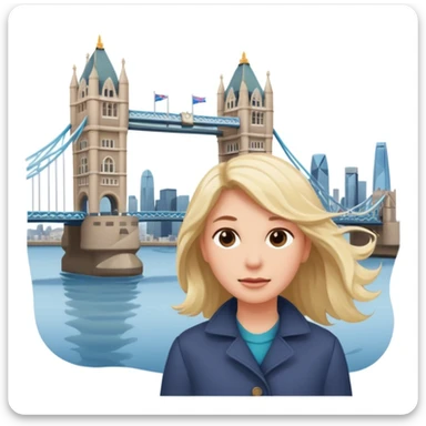 quelqu'un qui admire la vue depuis un point panoramique avec une ville avec des gratte ciel et Tower Bridge en contrebas
 sticker