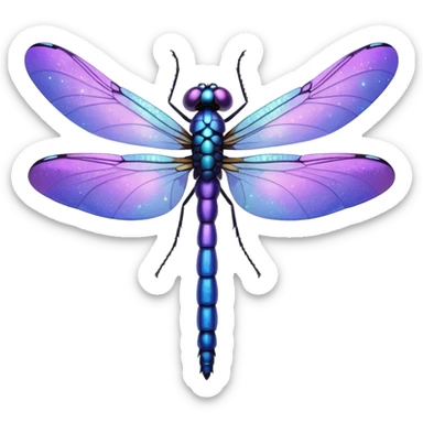 glitter purple dragonfly sticker