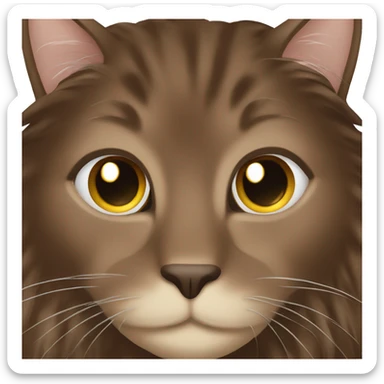 Long haired Dark brown cat with light brown spots  sticker