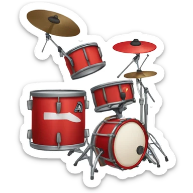 A red drum set sticker