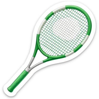 green and white glass crystal tennis racket sticker