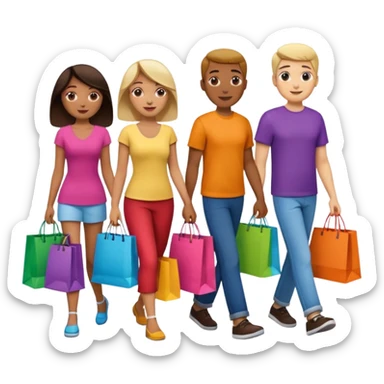 shopping bags from group outing with others sticker