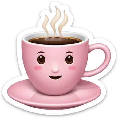 light-pink cup of coffee, no details sticker