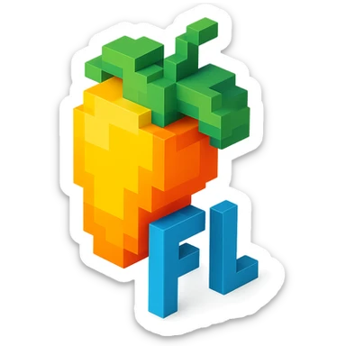 FL Studio logo, voxel style sticker