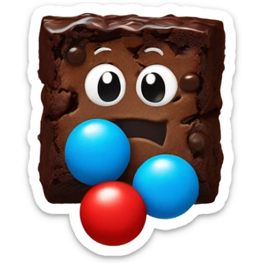 brownie with m&m sticker