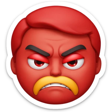 A emoji that’s mad at someone showing them someone else affection  sticker