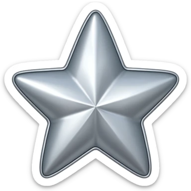shining silver star sticker