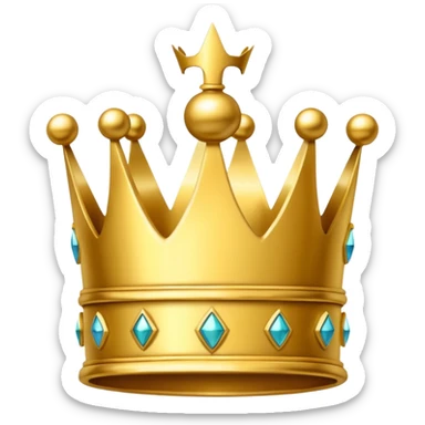 A crown emoji in the style of Apple emoji with a knocker. sticker