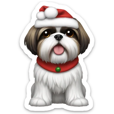 Christmas shih tzu sticker