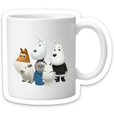 moomin illustrated mug sticker