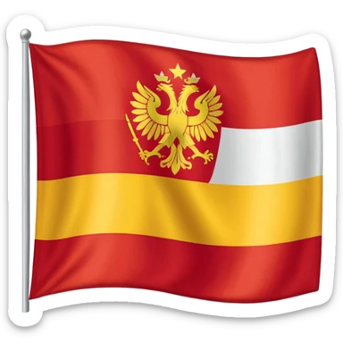 a flat flag that is split down the middle of half the polish flag and half the macedonian flag sticker
