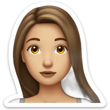 pretty mysterious albanian girl with long brown hair  sticker