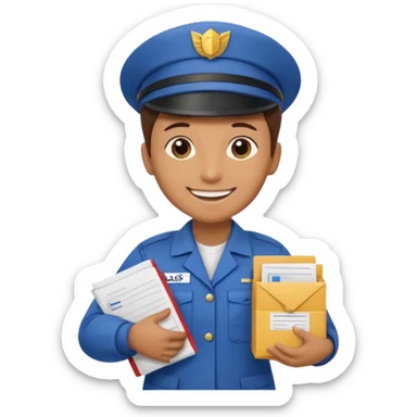 cartero con uniforme de "correos" sticker