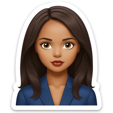 Sharon Leal with long dark brown hair sticker