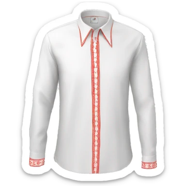 Shirt 👚 vyshyvanka, white with red embodiary sticker