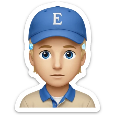 Charlie kirk with blonde hair and Blue eyes on epstein island but make hi really look like Charlie kirk sticker
