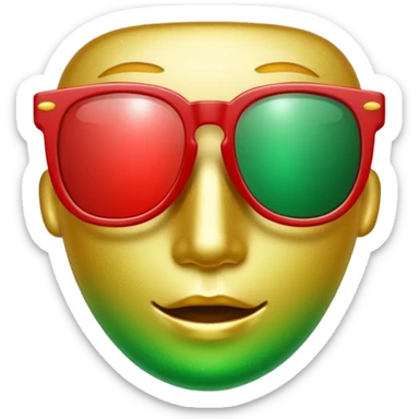 glitter red and green glasses vertically sticker