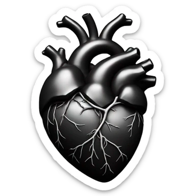 anatomical heart black sticker