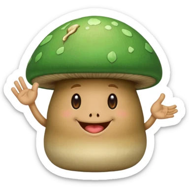 green mushroom flipping you off sticker