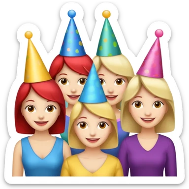 parti şapkalı kadınlar sticker