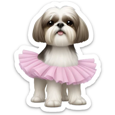 Shihtzu with tutu sticker