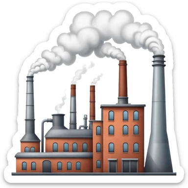 industrial factory with smokestacks sticker