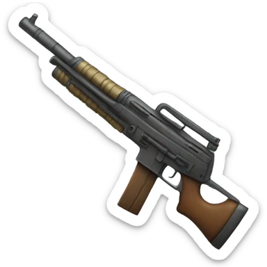 Weapon with the letters RH47 on it sticker