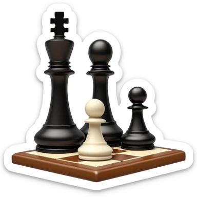 chessboard with a single white pawn in the foreground sticker