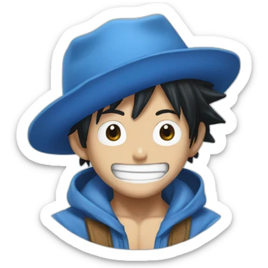 Blue luffy sticker