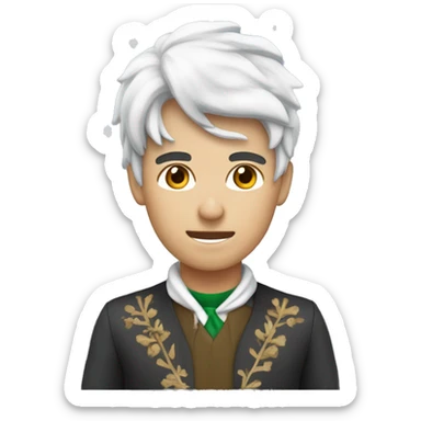 Joven tomando granizado con traje de nieve y el dedo afuera sticker