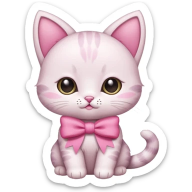 Baby cat have🎀and like pinterest drawing soft and cutie sticker