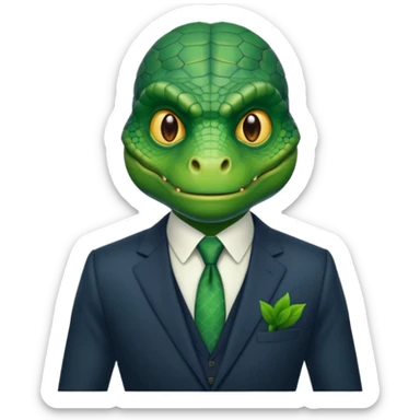 capitalist reptilian in a suit sticker