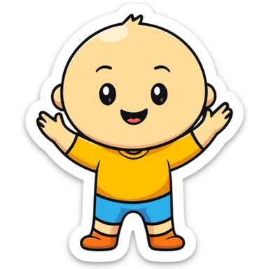 cartoon character with relieved expression after using bathroom sticker