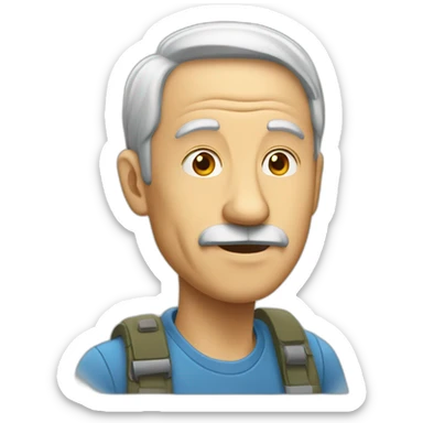 un vieil homme fatigué sticker