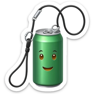 Green Soda can on leash  sticker