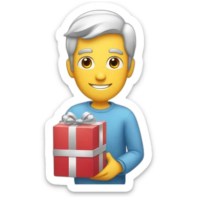 A kind man giving gifts to others sticker
