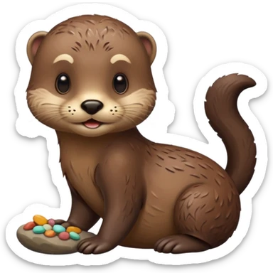 Otter with Pepples sticker