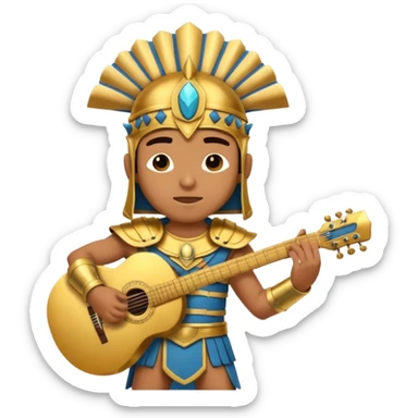 pharaoh gladiator play guitar sticker