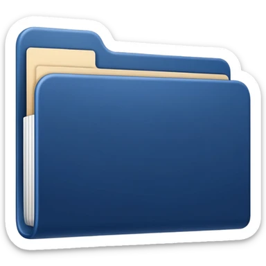 a dark blue file with blank name label on it sticker