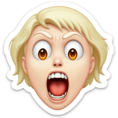 face screaming in fear sticker