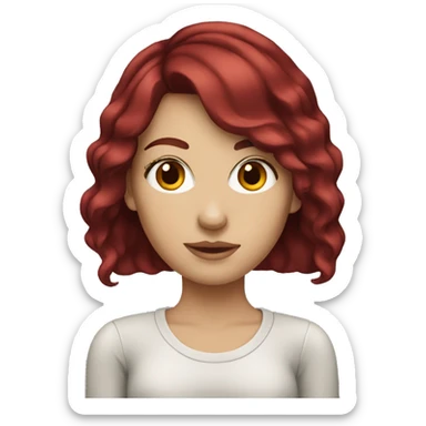 White girl with burgundy hair  sticker