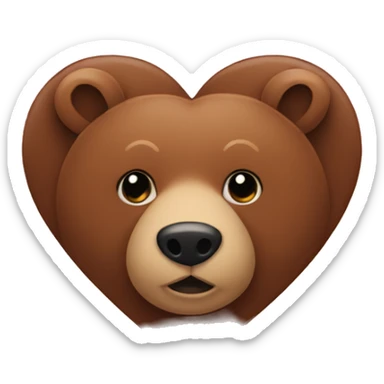 heart with bear sticker