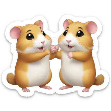 two hamsters giving handshake  sticker