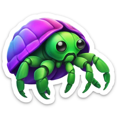 Neon hermit crab  sticker